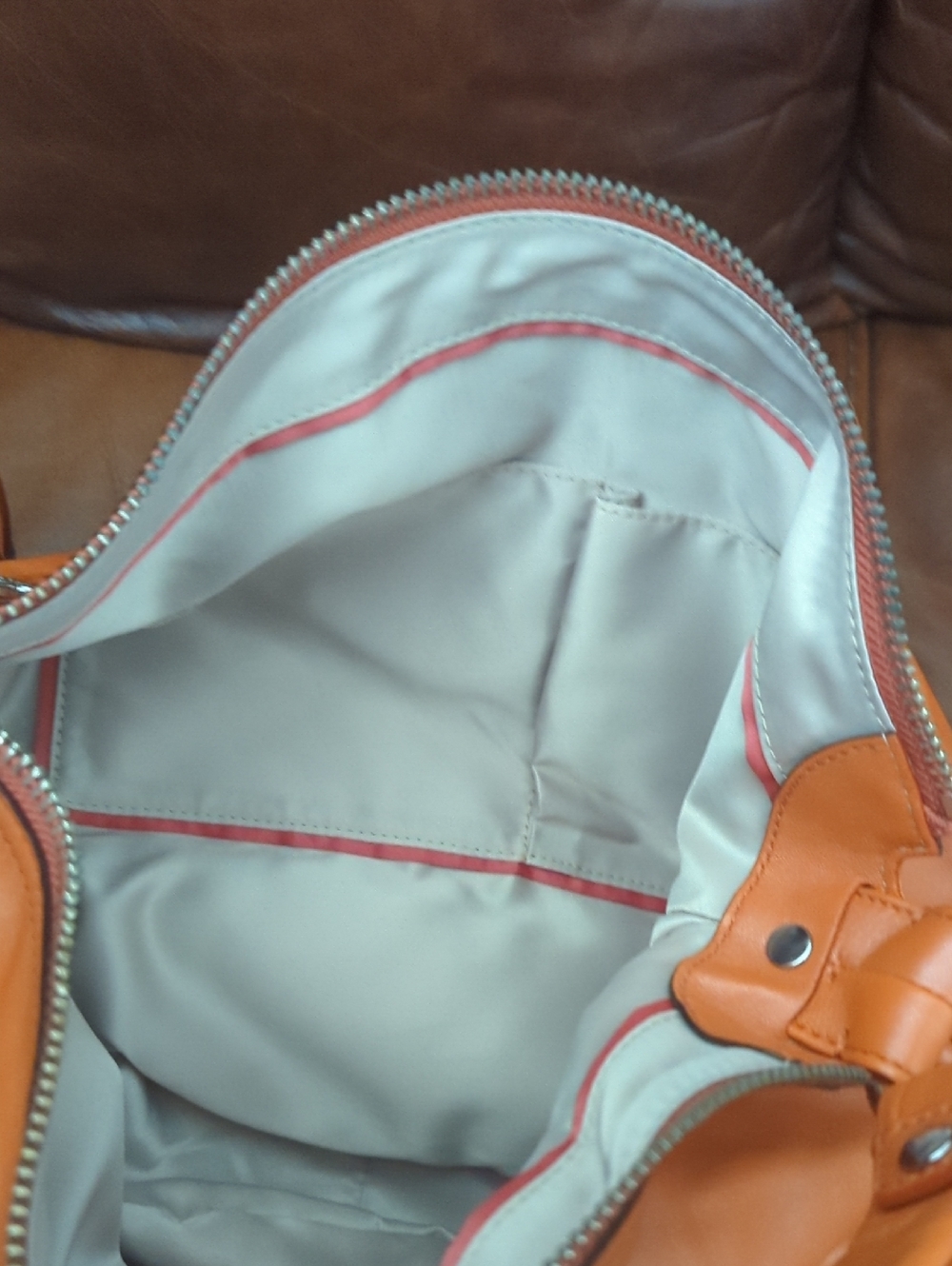 Coach Ali Orange Leather Hobo Shoulder Bag - Picture 10 of 15